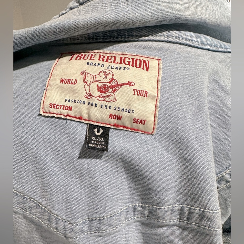 True Religion Denim Jacket style Balmain . Size XL but fitted